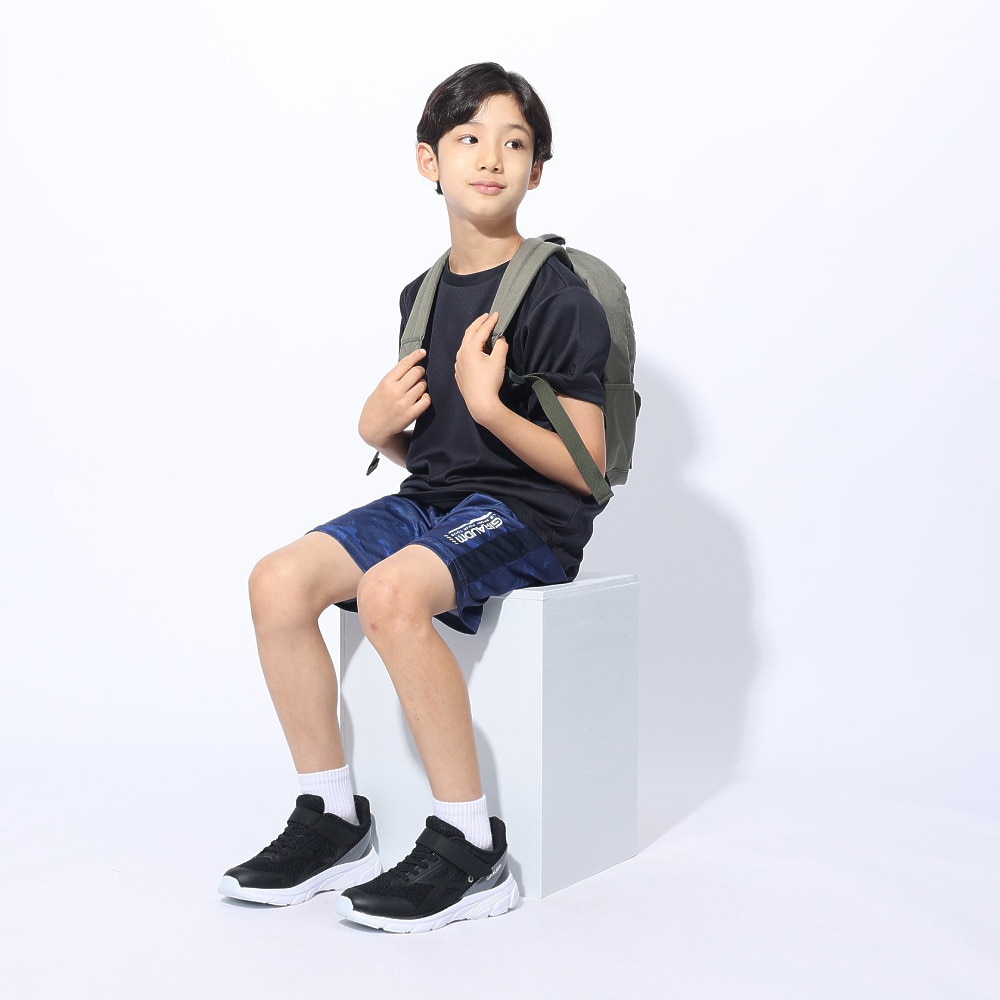 ジローム（GIRAUDM）（キッズ）ジュニア ドライプラス ワンポイント メッシュTシャツ CT4S0067-TR865-GRES BLK