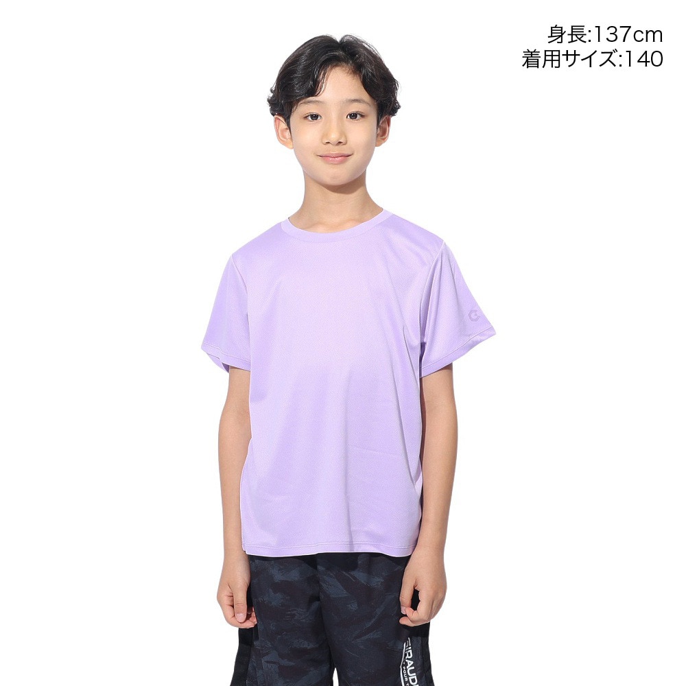 ジローム（GIRAUDM）（キッズ）ジュニア ドライプラス ワンポイント メッシュTシャツ CT4S0067-TR865-GRES LVD