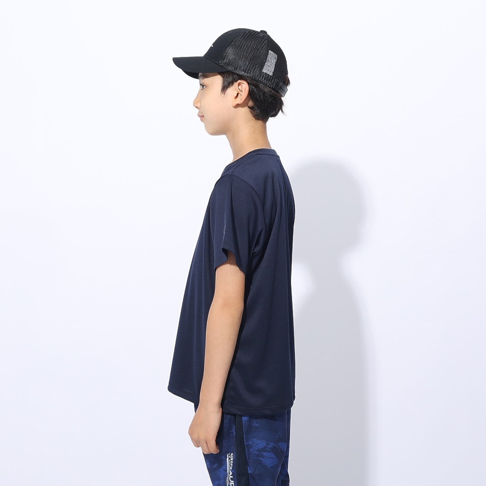 ジローム（GIRAUDM）（キッズ）ジュニア ドライプラス ワンポイント メッシュTシャツ CT4S0067-TR865-GRES NVY