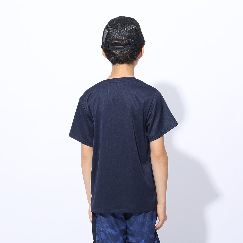 ジローム（GIRAUDM）（キッズ）ジュニア ドライプラス ワンポイント メッシュTシャツ CT4S0067-TR865-GRES NVY