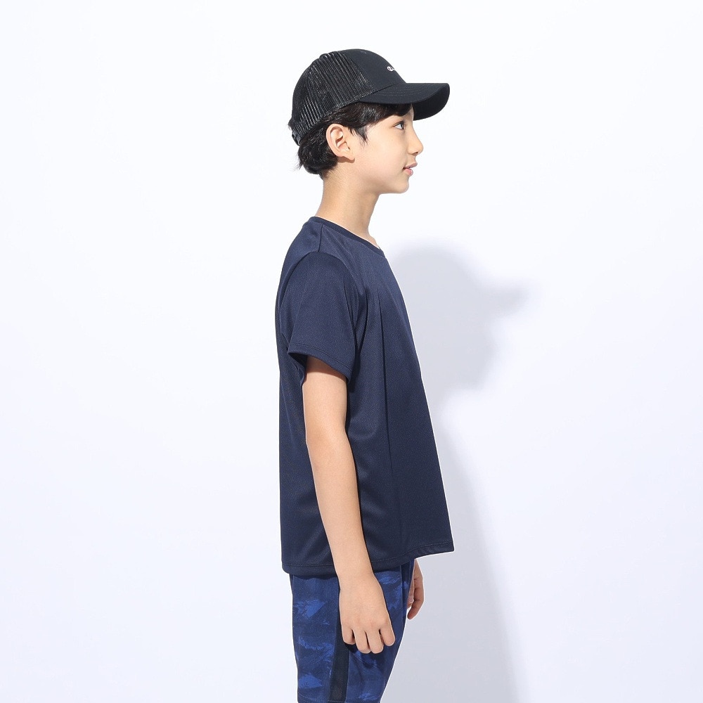 ジローム（GIRAUDM）（キッズ）ジュニア ドライプラス ワンポイント メッシュTシャツ CT4S0067-TR865-GRES NVY