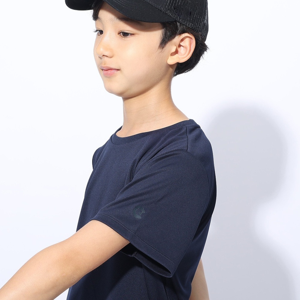 ジローム（GIRAUDM）（キッズ）ジュニア ドライプラス ワンポイント メッシュTシャツ CT4S0067-TR865-GRES NVY