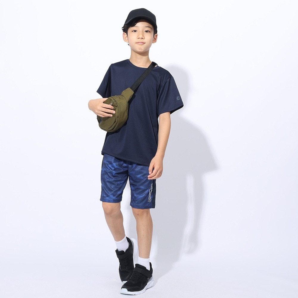 ジローム（GIRAUDM）（キッズ）ジュニア ドライプラス ワンポイント メッシュTシャツ CT4S0067-TR865-GRES NVY