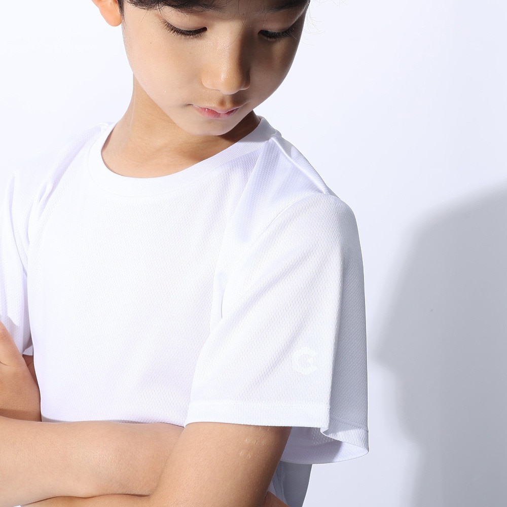 ジローム（GIRAUDM）（キッズ）ジュニア ドライプラス ワンポイント メッシュTシャツ CT4S0067-TR865-GRES WHT
