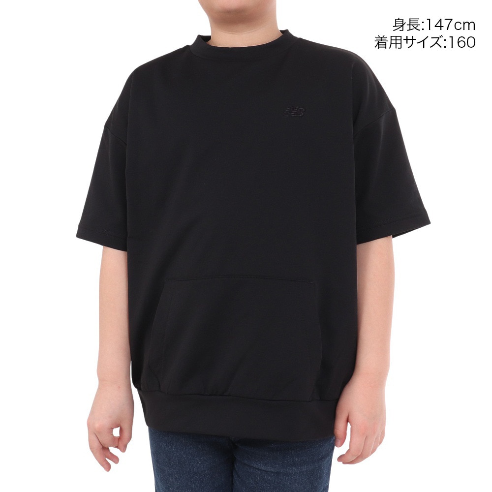 ニューバランス（new balance）（キッズ）吸水速乾 スウェット風ショートスリーブTシャツ ABT45052BK