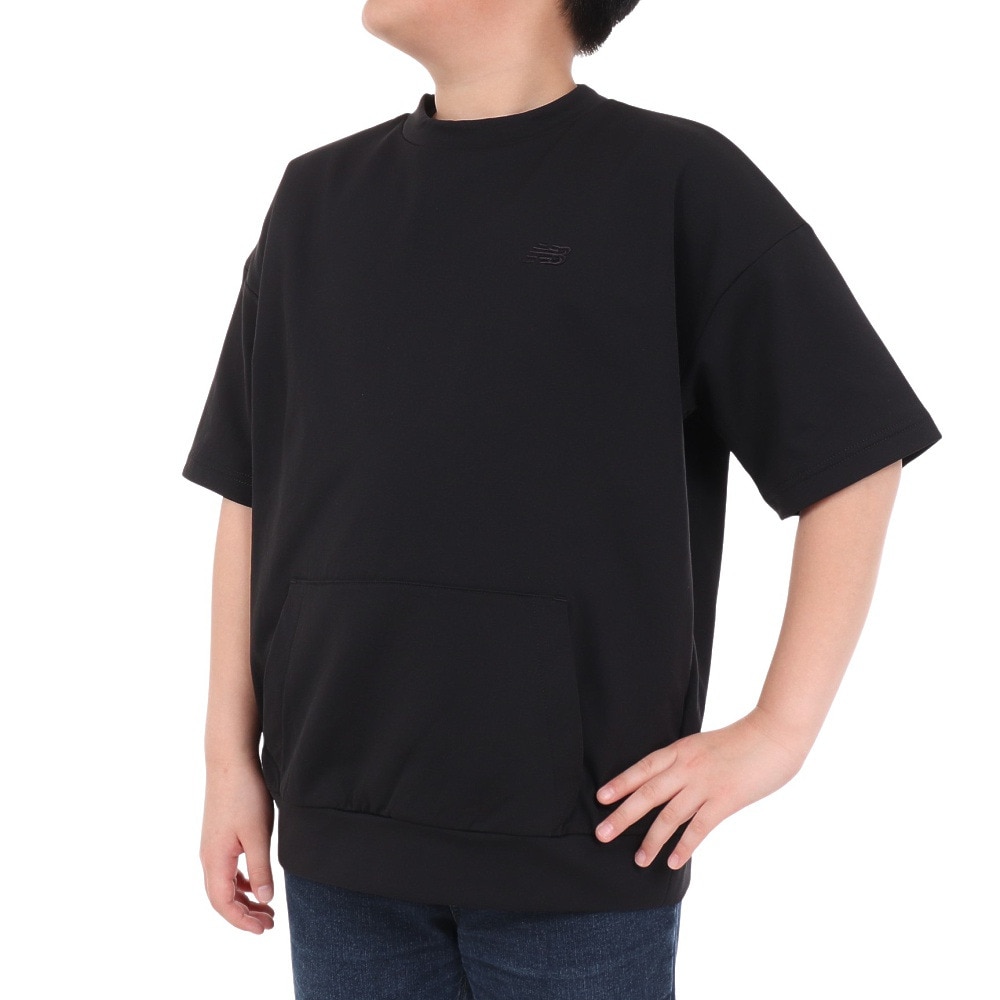 ニューバランス（new balance）（キッズ）吸水速乾 スウェット風ショートスリーブTシャツ ABT45052BK