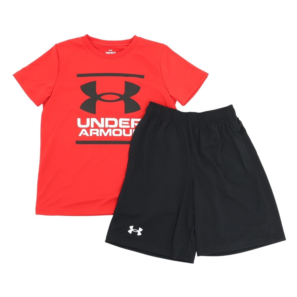 アンダーアーマー（UNDER ARMOUR）（キッズ）半袖Tシャツ ジュニア 上下セットTECH  1378275 600