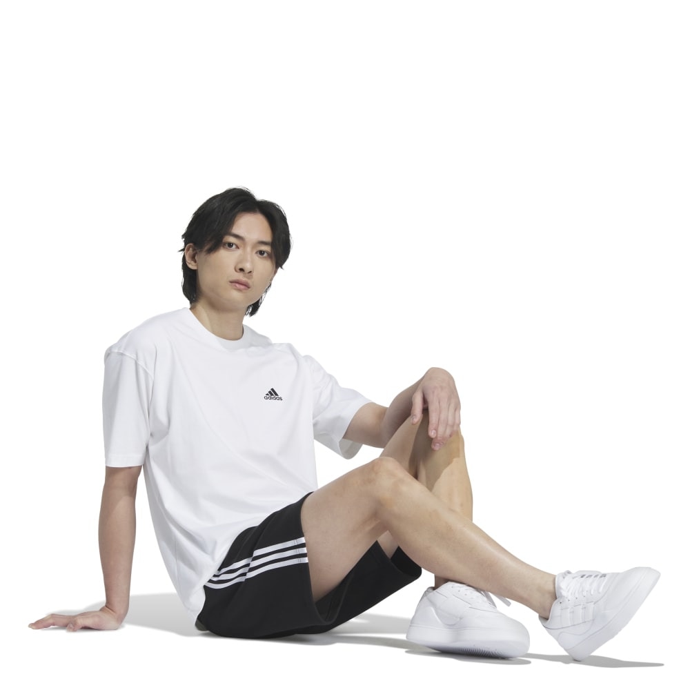 アディダス（adidas）（メンズ）エッセンシャルズプラス ルーズフィット スリーストライプス フレンチテリー ショーツ KWF04-JF3936