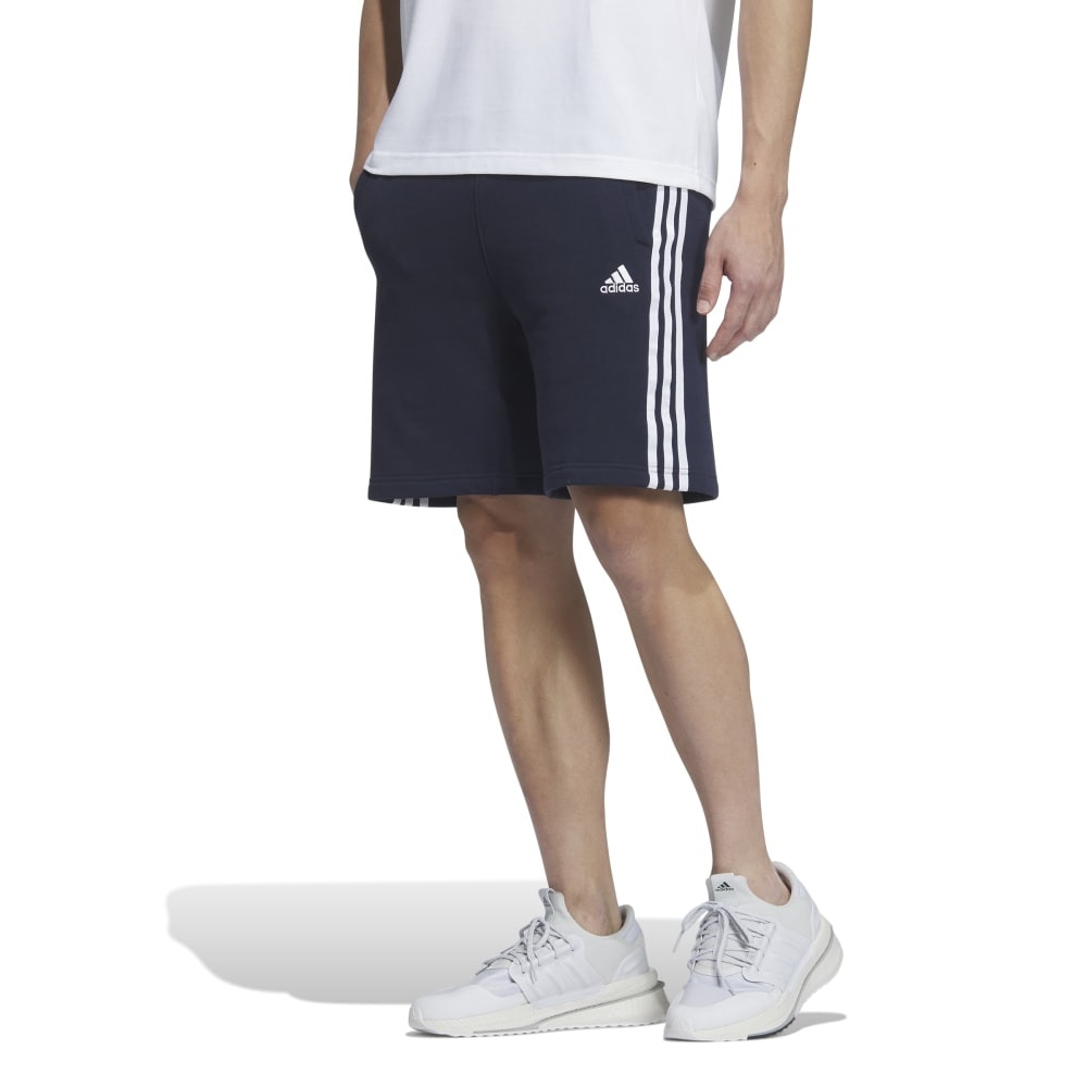 アディダス（adidas）（メンズ）エッセンシャルズプラス ルーズフィット スリーストライプス フレンチテリー ショーツ KWF04-JF3952