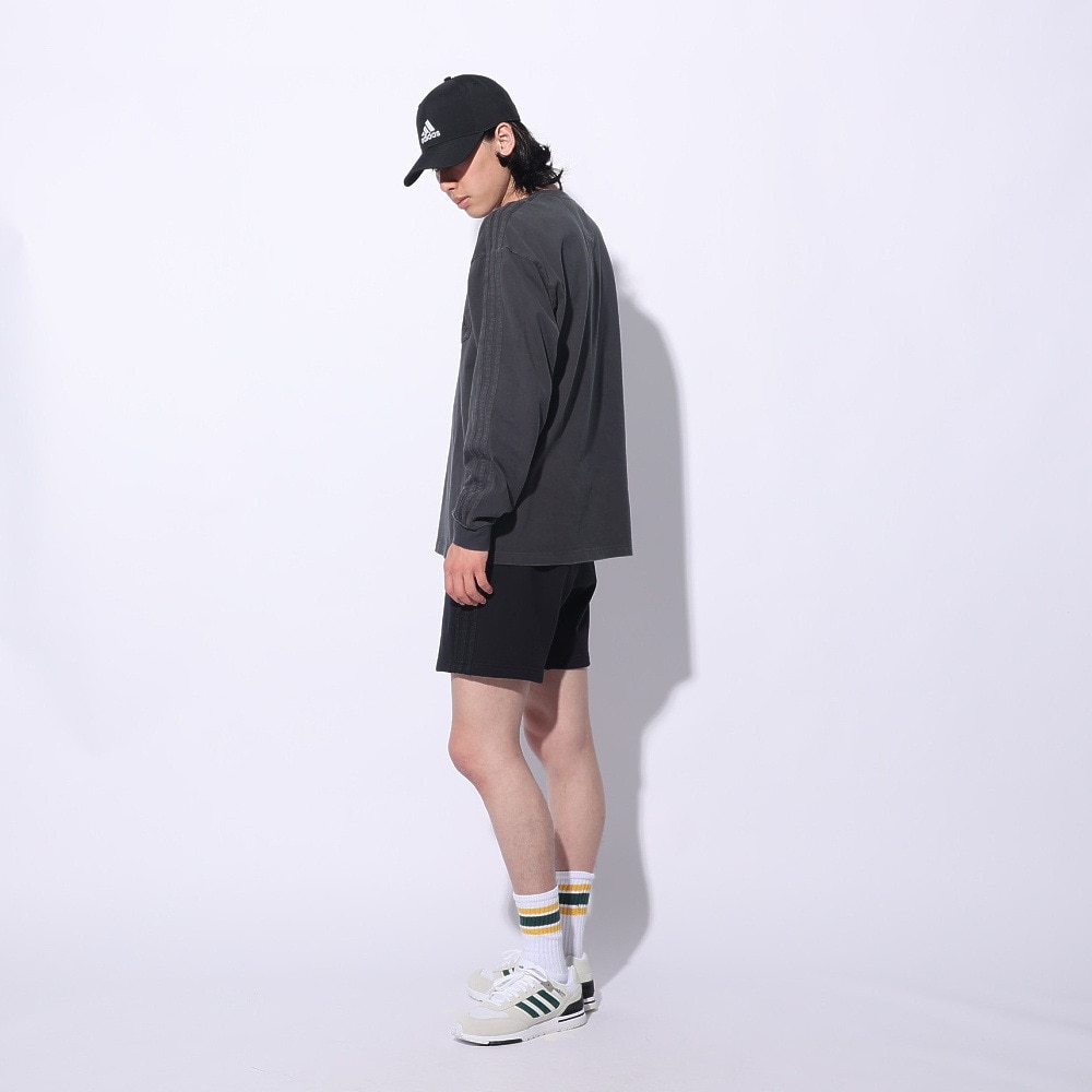 アディダス（adidas）（メンズ、レディース）スリーストライプス スウェットショーツ KUE44-IT0916 黒 ブラック ショートパンツ 短パン