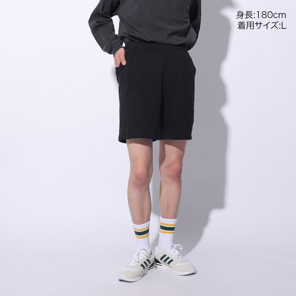 アディダス（adidas）（メンズ、レディース）スリーストライプス スウェットショーツ KUE44-IT0916 黒 ブラック ショートパンツ 短パン