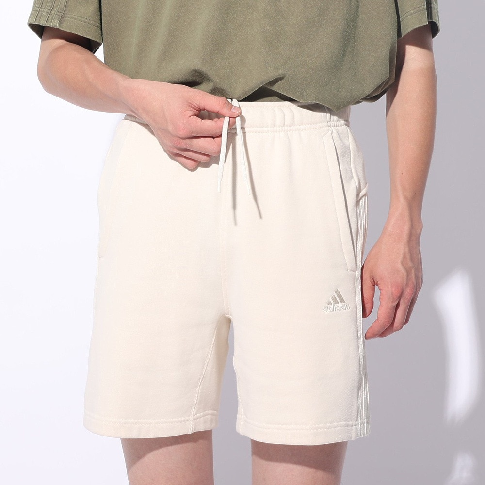 アディダス（adidas）（メンズ、レディース）スリーストライプス スウェットショーツ KUE44-IT0917 白 ショートパンツ 短パン