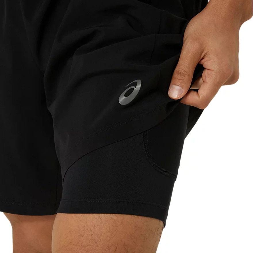 アシックス（ASICS）（メンズ）ACTIVE 2IN1ウーブンショートパンツ7in インナータイツ付き 2031E777.001