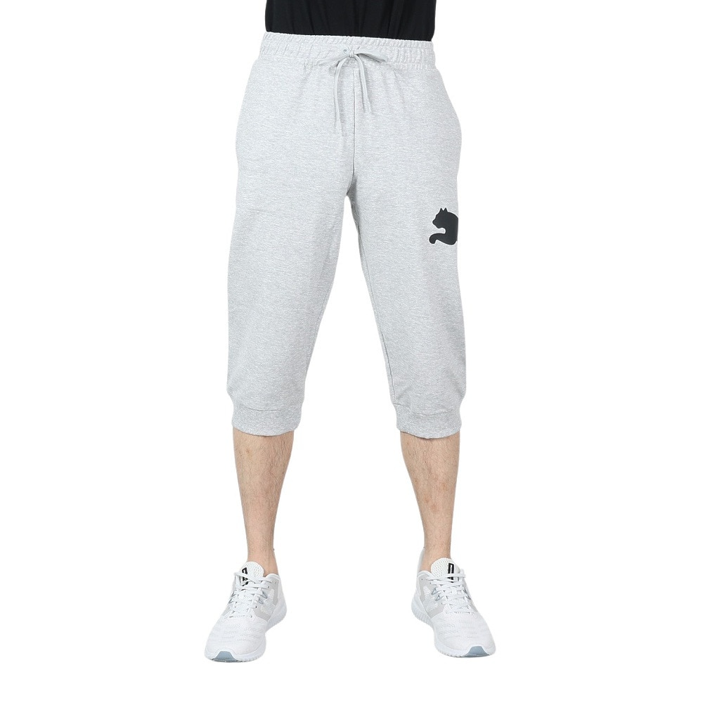 プーマ（PUMA）（メンズ）パンツ メンズ ESS+ ビッグ ロゴ 3/4 スウェットパンツ 674929 04 LGRY