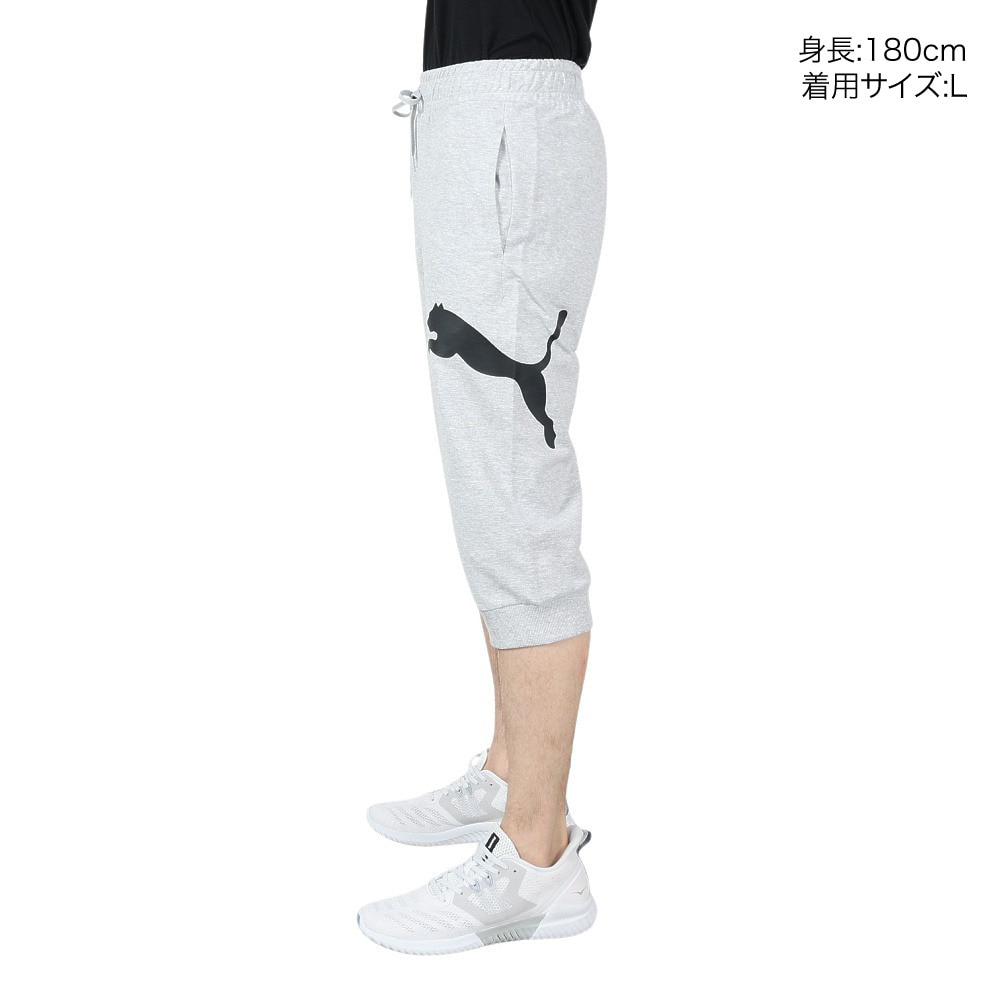プーマ（PUMA）（メンズ）パンツ メンズ ESS+ ビッグ ロゴ 3/4 スウェットパンツ 674929 04 LGRY