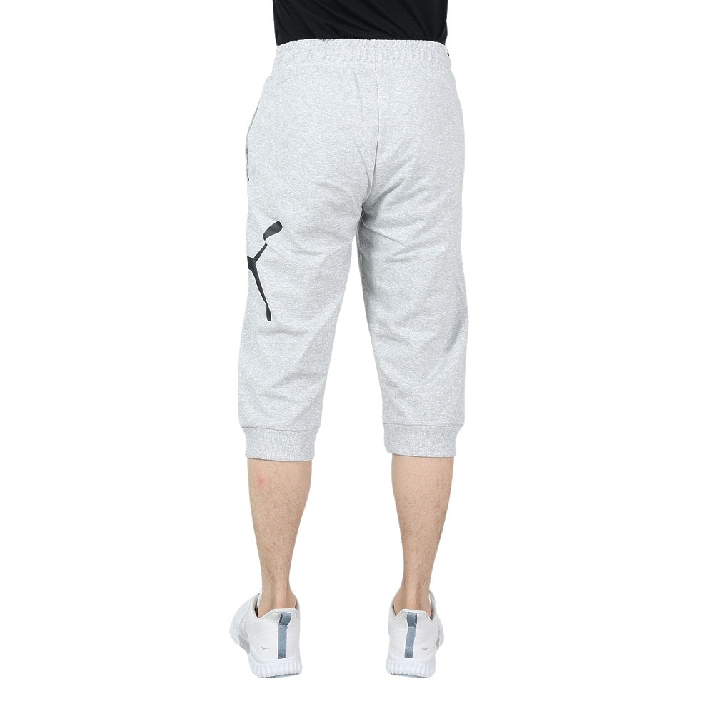 プーマ（PUMA）（メンズ）パンツ メンズ ESS+ ビッグ ロゴ 3/4 スウェットパンツ 674929 04 LGRY