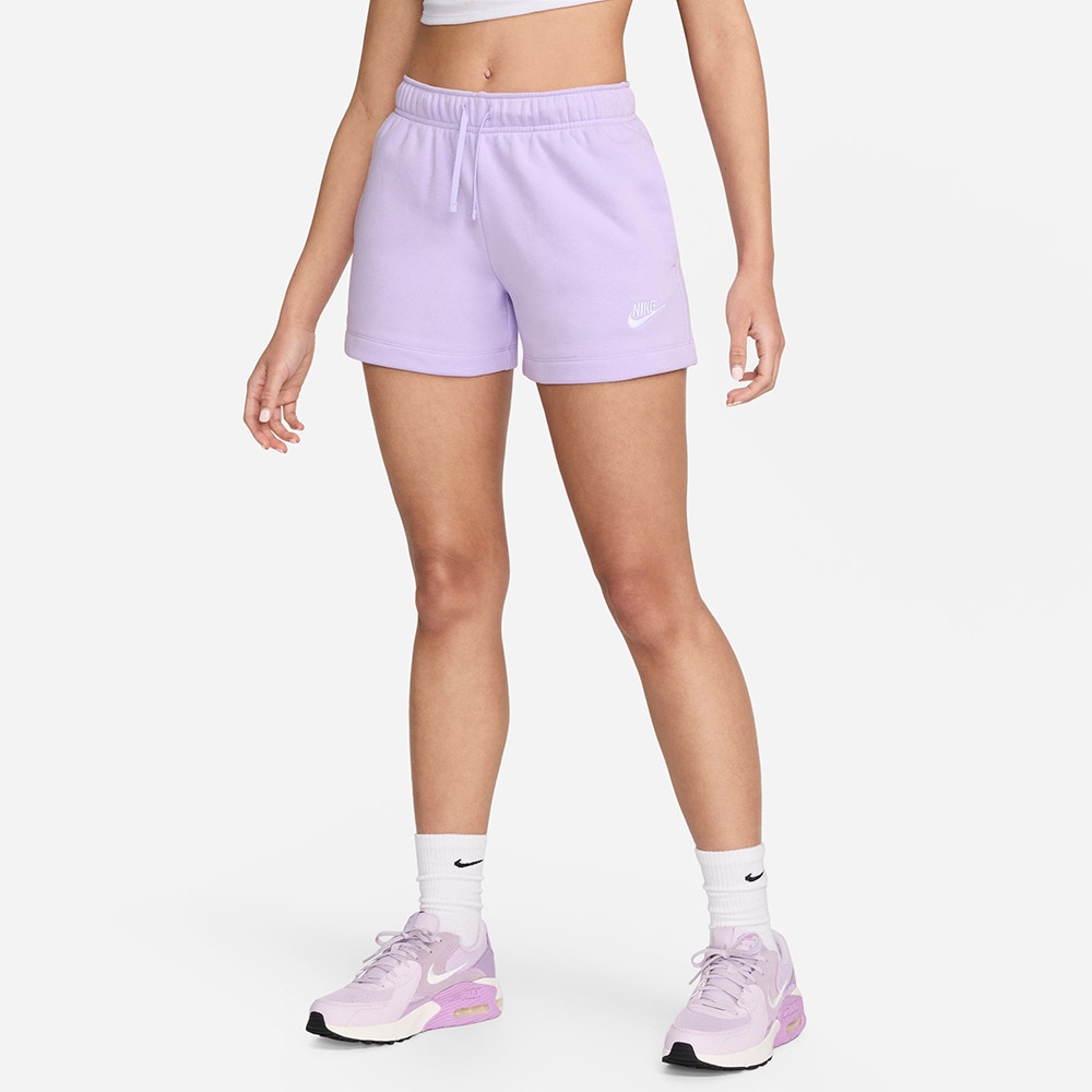 ナイキ（NIKE）（レディース）パンツ ショートパンツ 保温性 パープル クラブ フリース MR ミッドライズ ショートパンツ DQ5803-511