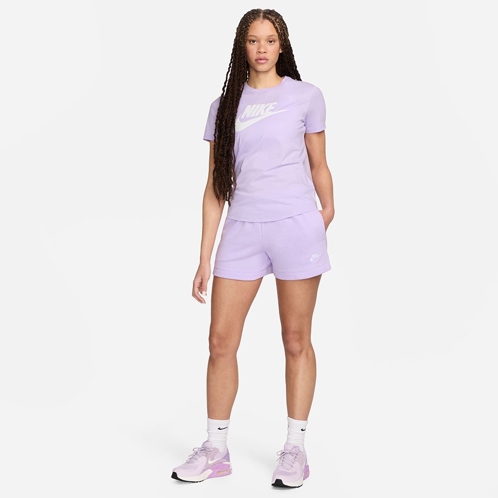 ナイキ（NIKE）（レディース）パンツ ショートパンツ 保温性 パープル クラブ フリース MR ミッドライズ ショートパンツ DQ5803-511