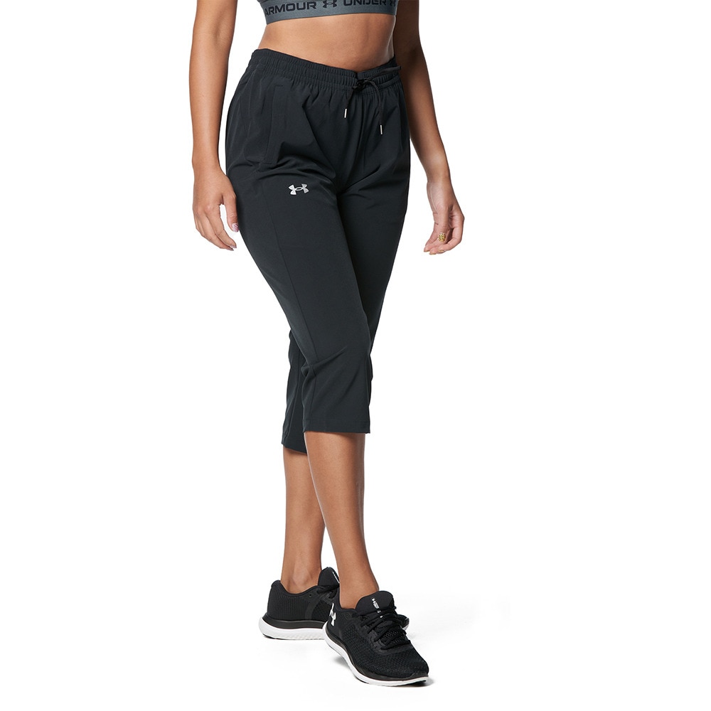 アンダーアーマー（UNDER ARMOUR）（レディース）ストレッチウーブン カプリ パンツ 6分丈 1372743 001  スポーツ用品はスーパースポーツゼビオ