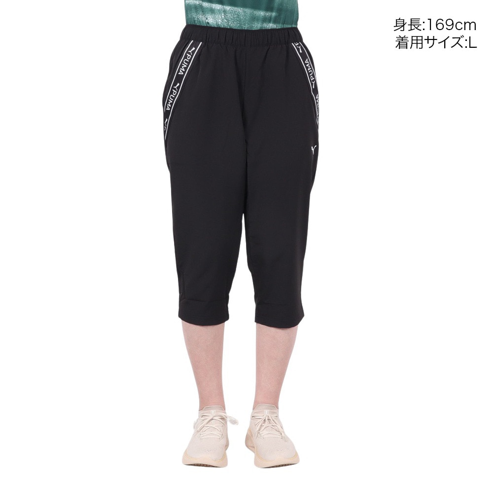 プーマ（PUMA）（レディース）ウーブン 3/4 パンツ 527824 01 BLK