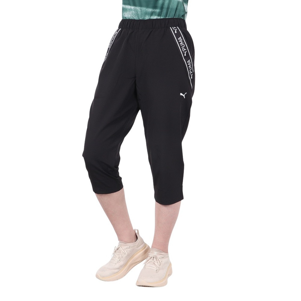 プーマ（PUMA）（レディース）ウーブン 3/4 パンツ 527824 01 BLK