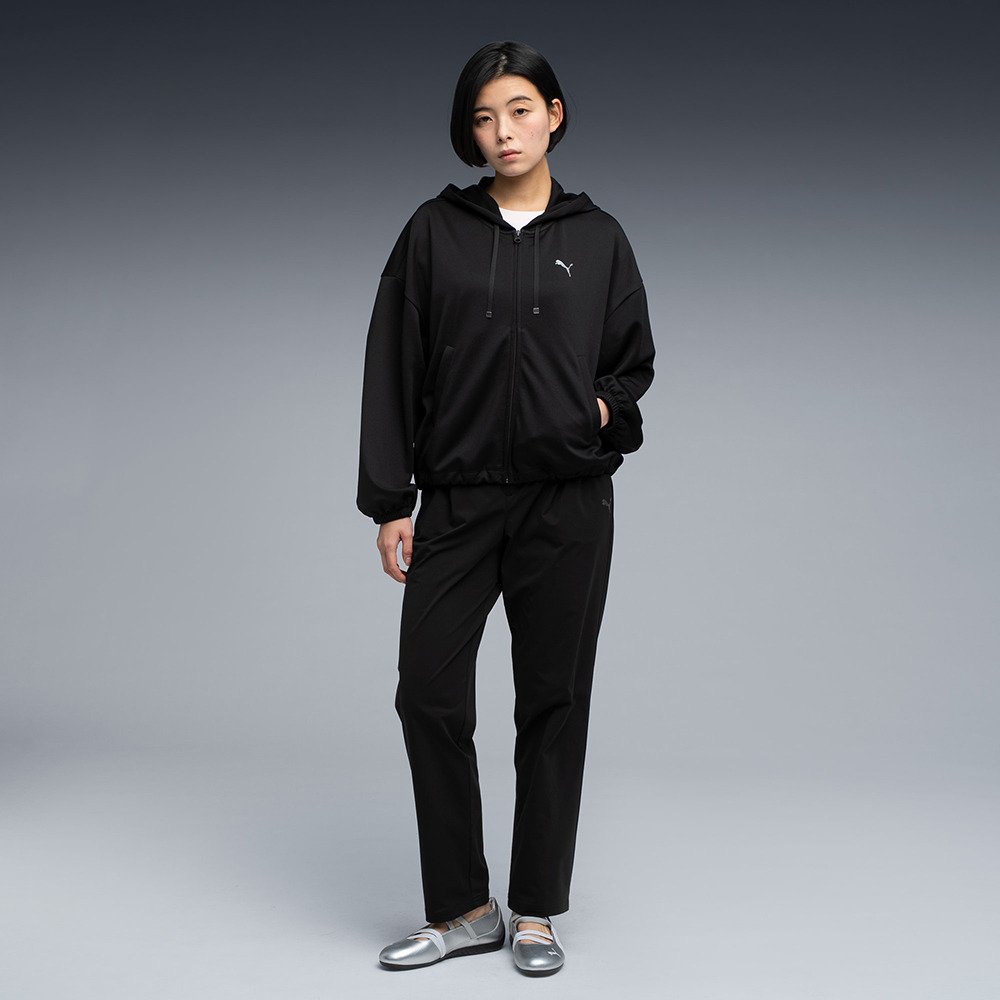 プーマ（PUMA）（レディース）ESS ニット フルレングス テーパード パンツ 693566 01 BLK