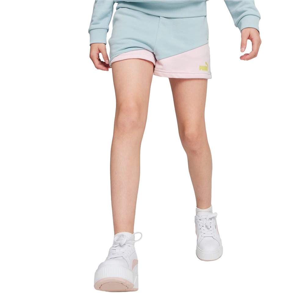 プーマ（PUMA）（キッズ）キッズ ガールズ プーマ パワー カラーブロック ショーツ 681388 22 SAX