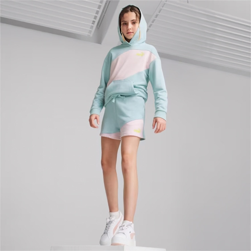 プーマ（PUMA）（キッズ）キッズ ガールズ プーマ パワー カラーブロック ショーツ 681388 22 SAX