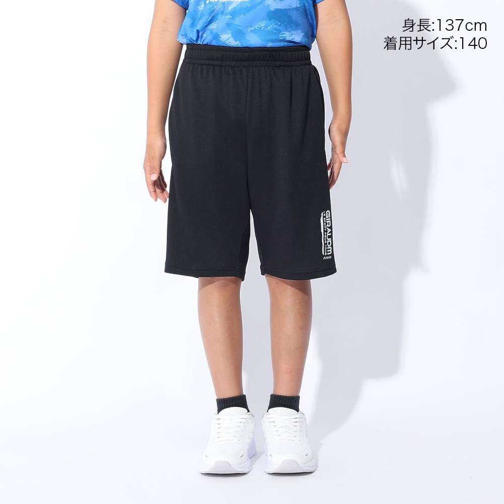 ジローム（GIRAUDM）（キッズ）ジュニア ドライプラスクール SHINE BLOCK メッシュハーフパンツ PT4S0068-TR868-GRSD BLK