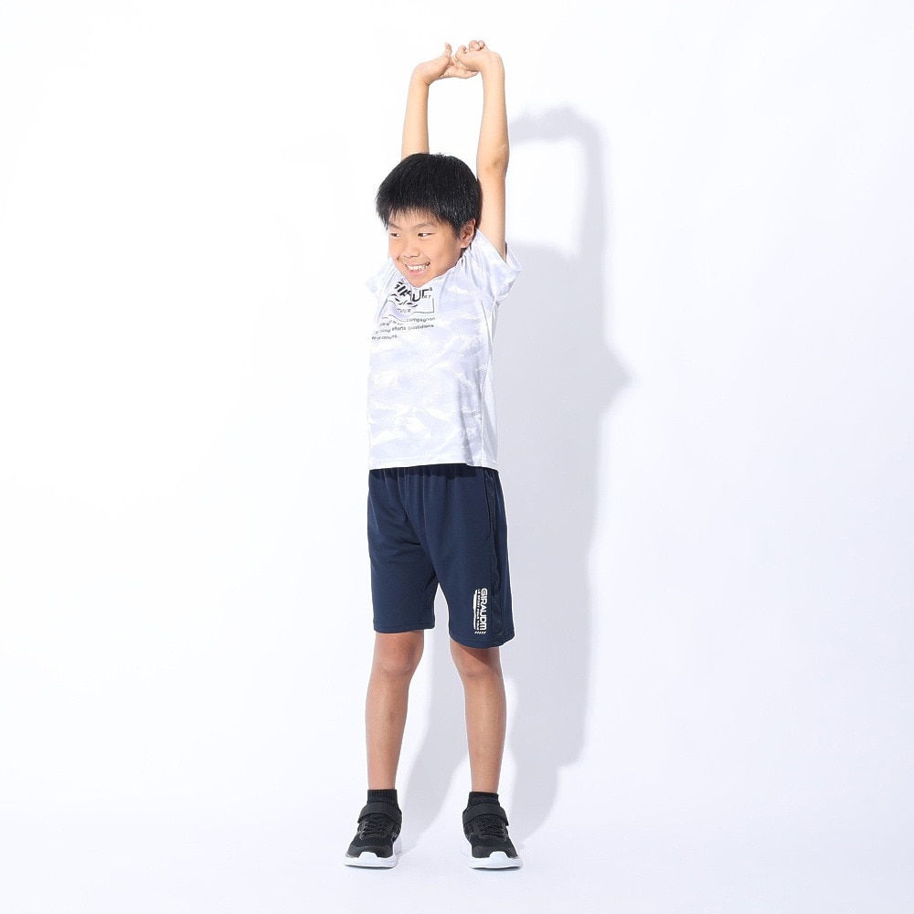 ジローム（GIRAUDM）（キッズ）ジュニア ドライプラスクール SHINE BLOCK メッシュハーフパンツ PT4S0068-TR868-GRSD NVY