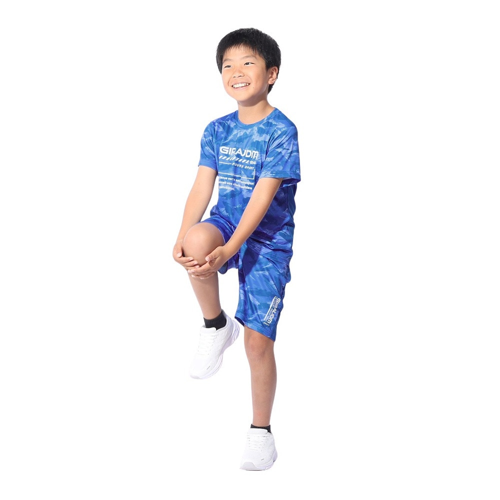 ジローム（GIRAUDM）（キッズ）ジュニア ドライプラスクール SHINE BLOCK メッシュハーフパンツ PT4S0068-TR868-GRSDPT BLU