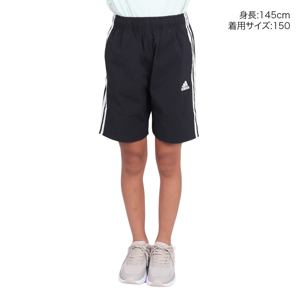 アディダス（adidas）（キッズ）エッセンシャルズプラス ルーズフィット スリーストライプス ウーブンショーツ キッズ KWF37-JE1737