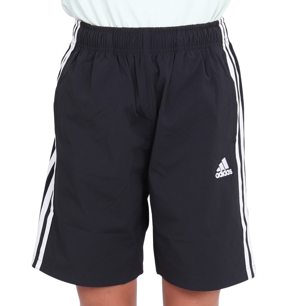 アディダス（adidas）（キッズ）エッセンシャルズプラス ルーズフィット スリーストライプス ウーブンショーツ キッズ KWF37-JE1737