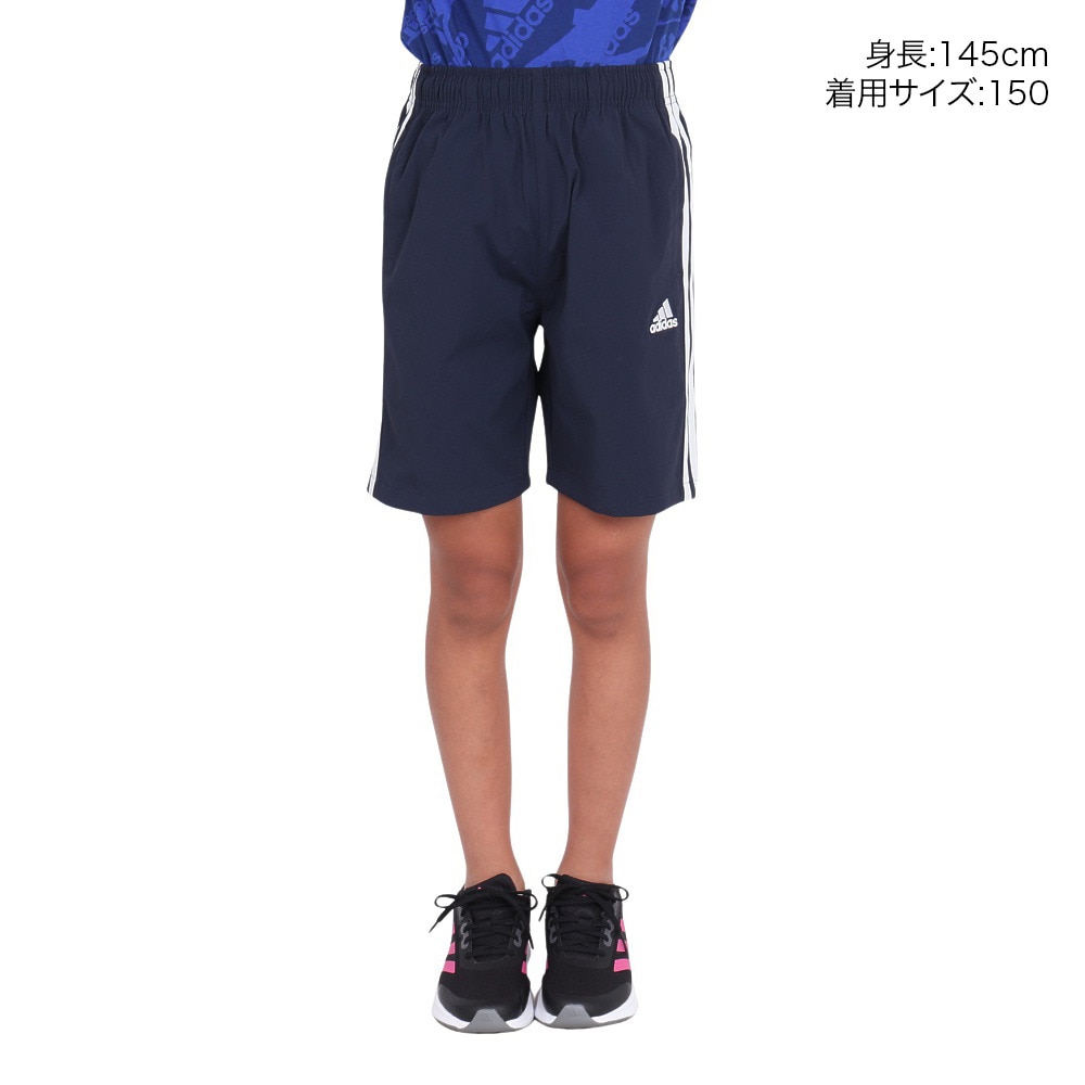 アディダス（adidas）（キッズ）エッセンシャルズプラス ルーズフィット スリーストライプス ウーブンショーツ キッズ KWF37-JE1738