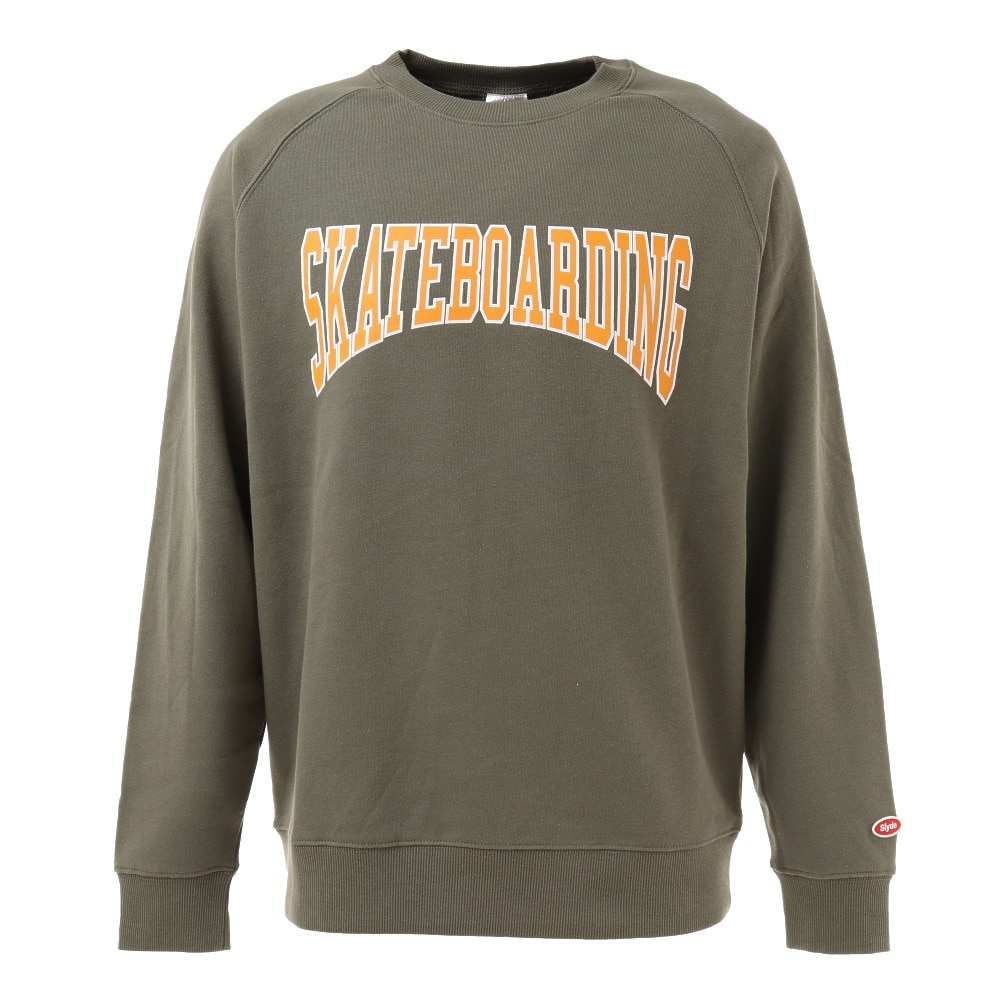 SKATE ロゴクルースウェット sl2020aw006-olive オンライン価格