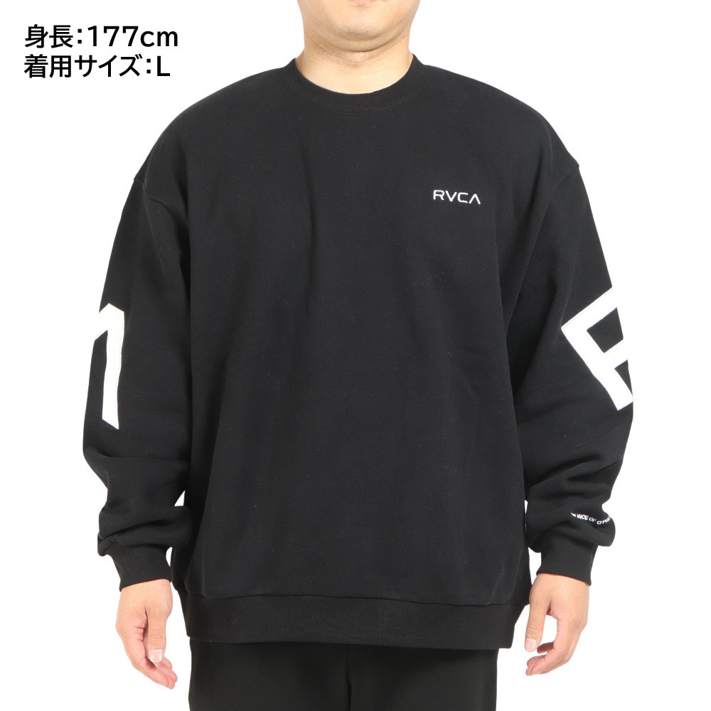 RVCA（メンズ）ビッグシルエット プルオーバー FAKE RVCA CREW トレーナー BC042042 BLK