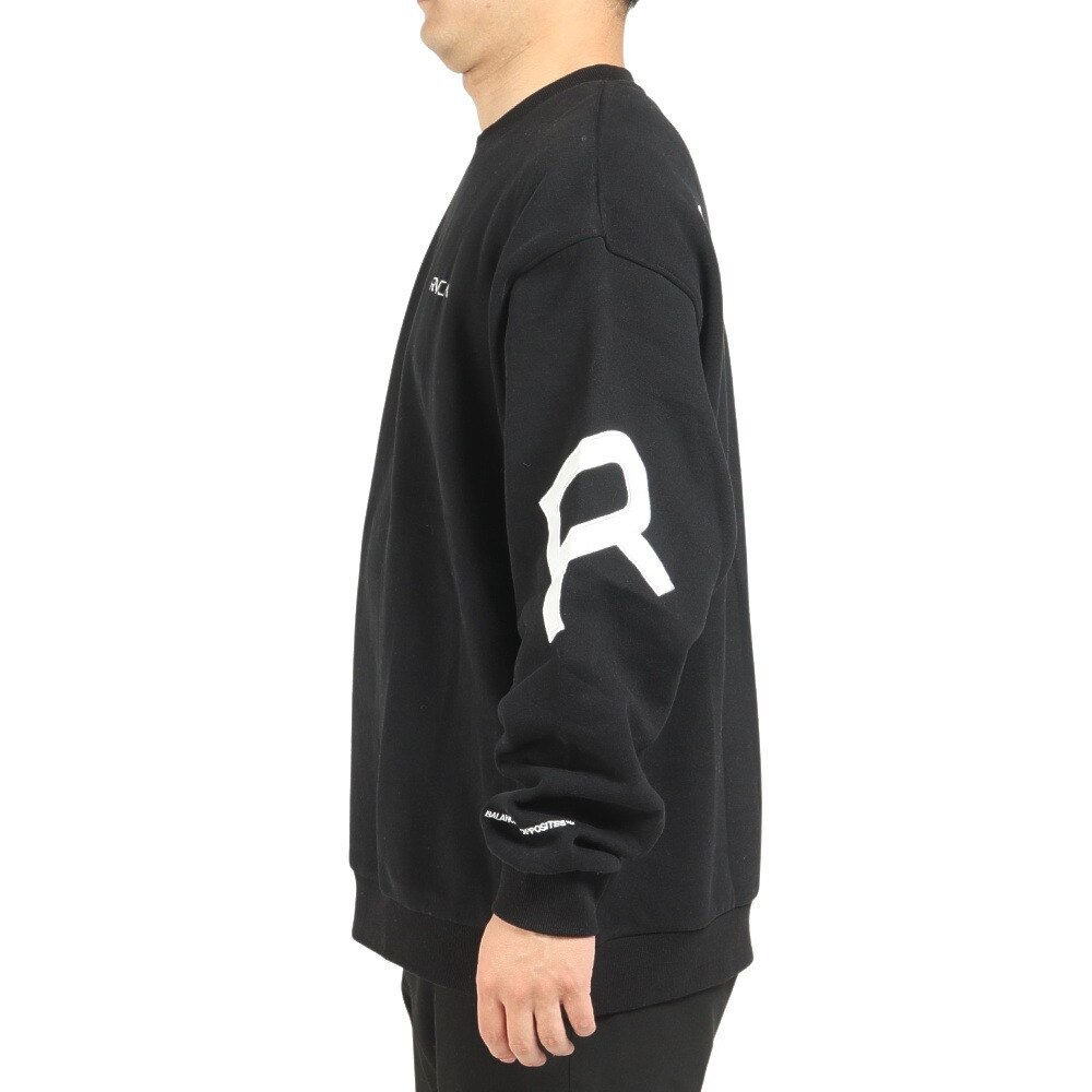 RVCA（メンズ）ビッグシルエット プルオーバー FAKE RVCA CREW トレーナー BC042042 BLK