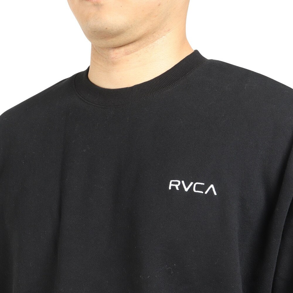 RVCA（メンズ）ビッグシルエット プルオーバー FAKE RVCA CREW トレーナー BC042042 BLK