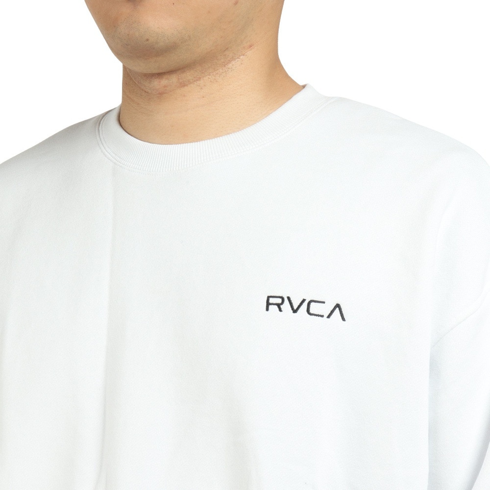 ルーカ（RVCA）（メンズ）ビッグシルエット プルオーバー FAKE RVCA クルーネックトレーナー BC042042 WHT
