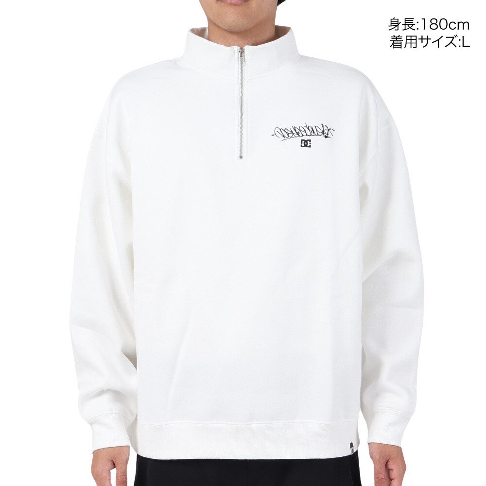 ディーシーシューズ（DC SHOES）（メンズ）GRAFFITI ハーフジップ スウェットシャツ 23FWDPO234085YWHT