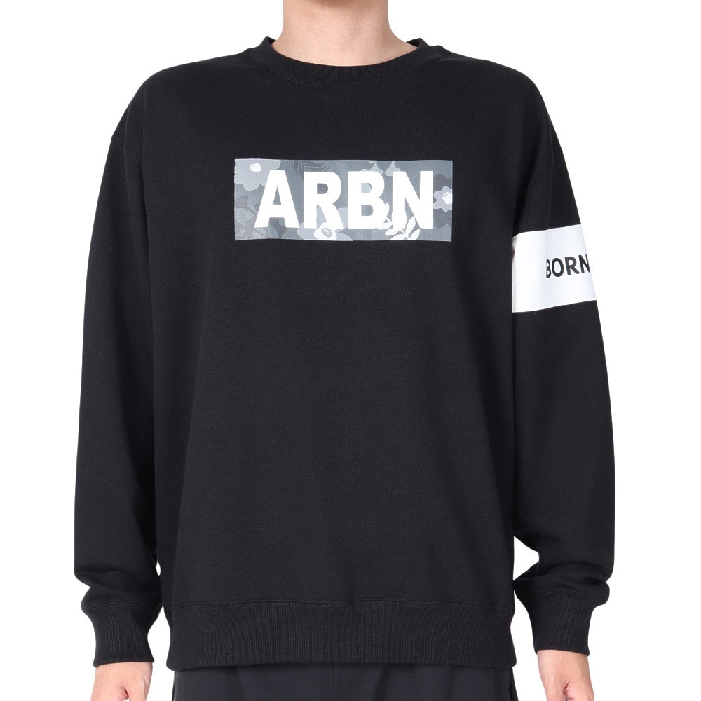 エアボーン（ARBN）（メンズ）スウェットシャツ 長袖 クルー AB23FWM-APP412BLK