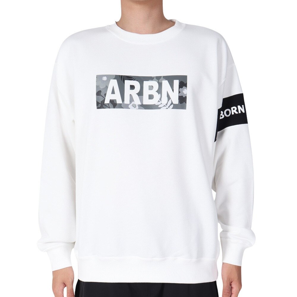エアボーン（ARBN）（メンズ）スウェットシャツ 長袖 クルー AB23FWM-APP412WHT