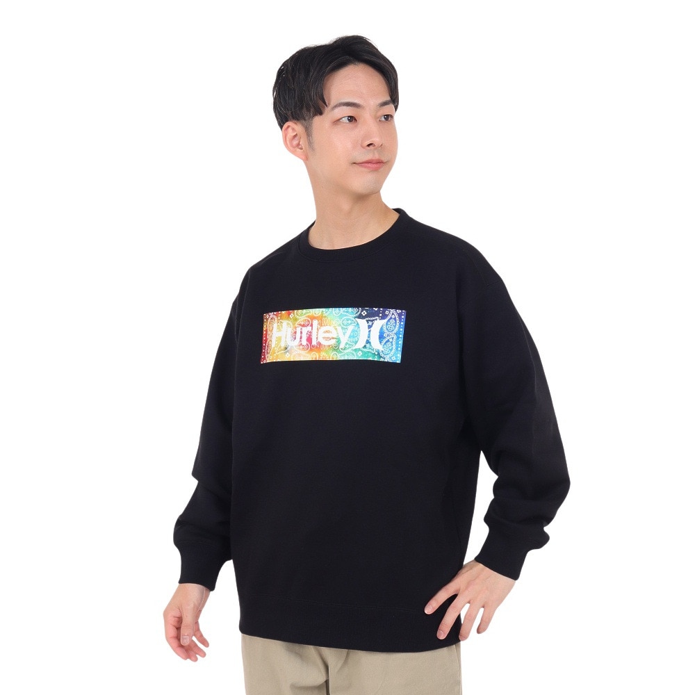 ハーレー（HURLEY）（メンズ）ボックス ロゴ クルースウェット 23MFL2200001-BLK