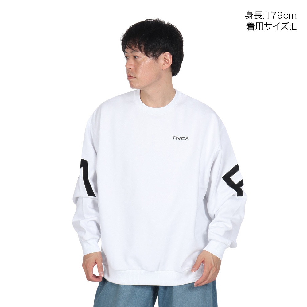 ルーカ（RVCA）（メンズ）FAKE RVCA クルーネックトレーナー BE042032 WHT