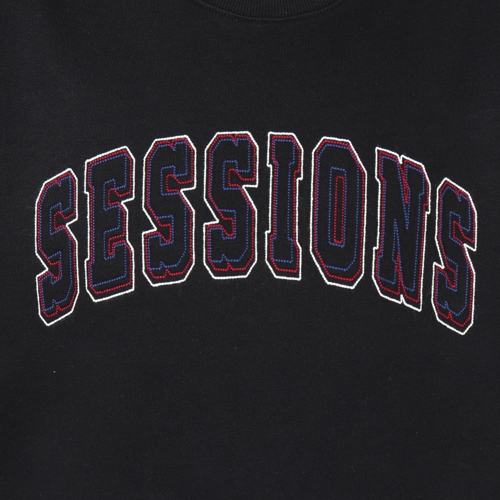 セッションズ（SESSIONS）（メンズ）ステッチ ロゴ クルー スウェットシャツ 247210 BLK