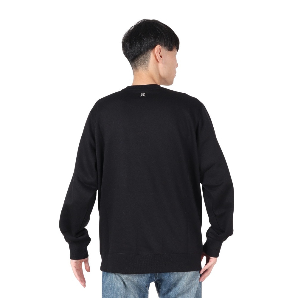 ハーレー（HURLEY）（メンズ）オールド イングリッシュ スウェット クルー スウェットシャツ MCFL242022-BLK