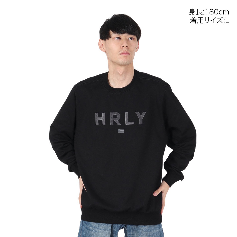 ハーレー（HURLEY）（メンズ）EMB HRLY スウェット クルーシャツ 24XBMCFL025-BLK