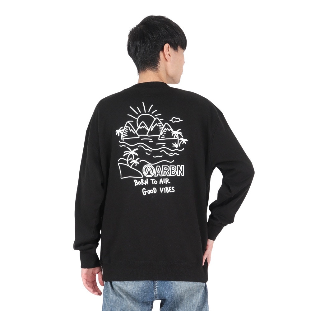エアボーン（ARBN）（メンズ）クルーネック スウェットシャツ AB2024FWM-APP414BLK
