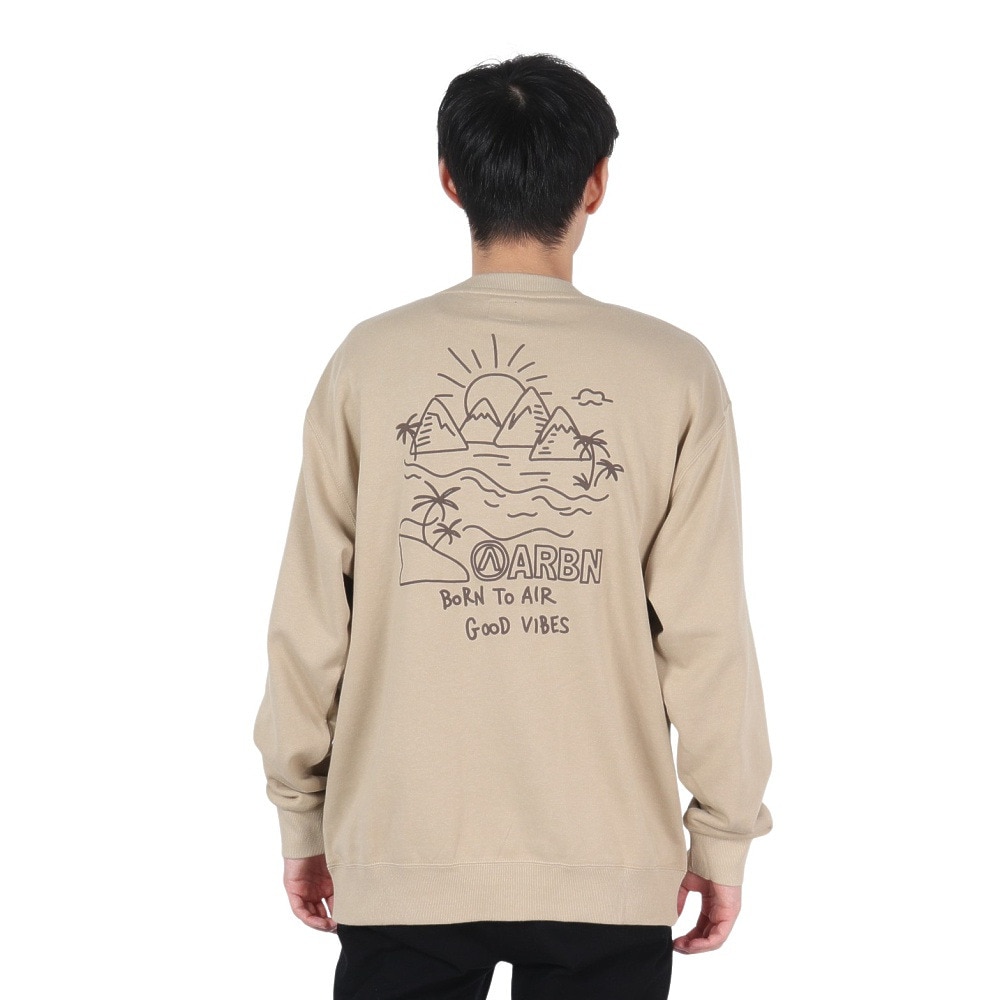 エアボーン（ARBN）（メンズ）クルーネック スウェットシャツ AB2024FWM-APP414SBEG