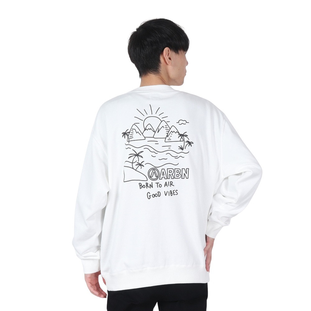 エアボーン（ARBN）（メンズ）クルーネック スウェットシャツ AB2024FWM-APP414WHT